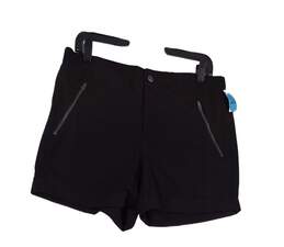 NWT Womens Black Flat Front Zipped Pockets Hiking Shorts Size Large
