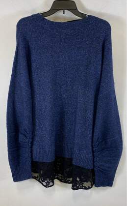 NWT Torrid Womens Blue Knitted Lace Layered Long Sleeve Pullover Sweater Size 2X alternative image
