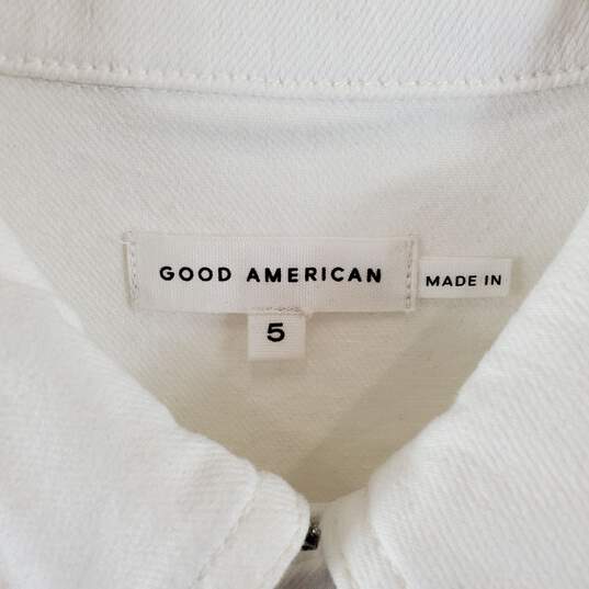 Good American Women White Denim Dress Sz 5 NWT image number 3