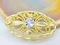 10K Two Tone Gold Ornate Openwork Floral Pendant 2.3g image number 2