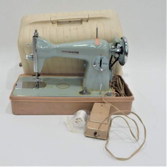 Vintage Precision Deluxe Stitchmaster Portable Sewing Machine w/ Case image number 1
