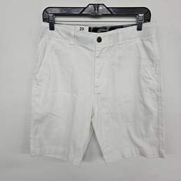 Plugg Stretch Flat Front White Shorts