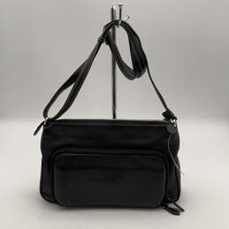 Womens Black Brown Leather Inner Pocket Adjustable Strap Crossbody Bag alternative image