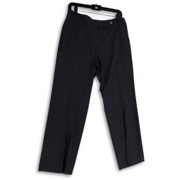 Womens Gray Flat Front Slash Pocket Stretch Straight Leg Dress Pants Size S