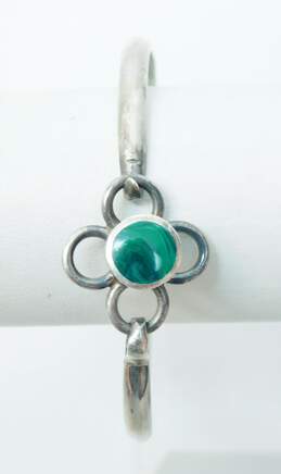 Sterling Silver Taxco Malachite Flower Bracelet & Lapis Inlay Slider Bead Necklace 28.8g alternative image