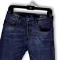 Womens Blue Denim Embroidered Stretch Pockets Cuffed Skinny Jeans Sz 29/30 image number 3
