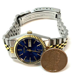 Designer Seiko Two-Tone Chain Strap Blue Round Dial Analog Wristwatch alternative image