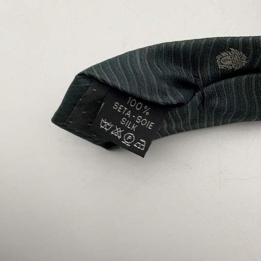 Gianni Versace Mens Olive Green Embroidered Adjustable Designer Necktie image number 3