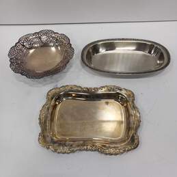 Bundle of 3 Silver Serving Dishes