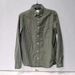 H&M Men's Green Button Up Long Sleeve Size S