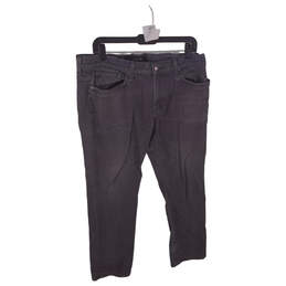 Mens Gray Dark Wash Flat Front Straight Leg Denim Jeans Size W 34 alternative image