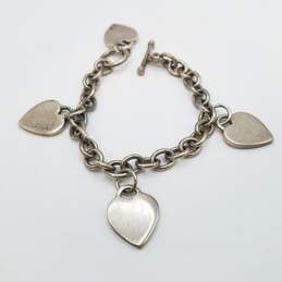 Sterling Silver Bolo Heart Charm 7in Bracelet 51.6g