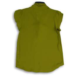 7th Avenue New York & Company Design Studio Womens Green Tie Neck Blouse Top S alternative image