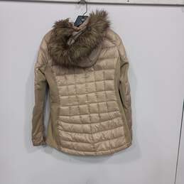 Michael Kors Women's Gold Full Zip Hooded Puffer Style Jacket Size M alternative image