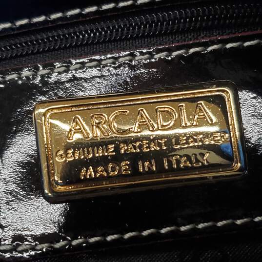 Arcadia Italy Signature Black Patent Leather Handbag image number 4