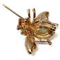 Designer Joan Rivers Gold-Tone Multicolor Rhinestone Bee Shape Brooch Pin image number 4