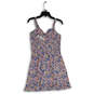 NWT Womens Pink Blue Floral Sweetheart Neck Sleeveless A-Line Dress Size L image number 2