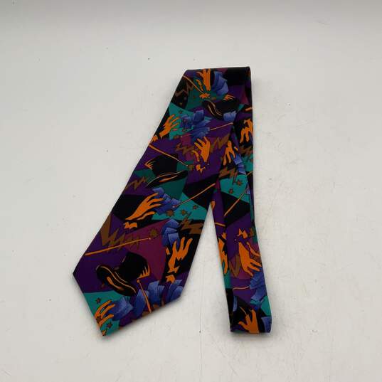 The Beatles Mens Multicolor Silk Abstract Adjustable Designer Necktie 54" image number 1