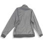 Mens Gray Black Striped Mock Neck Full-Zip Long Sleeve Track Jacket Size XL image number 2