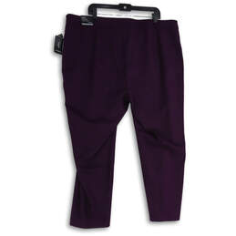 NWT Womens Purple Flat Front Comfort Waist Pull-On Ankle Pants Size 22W alternative image