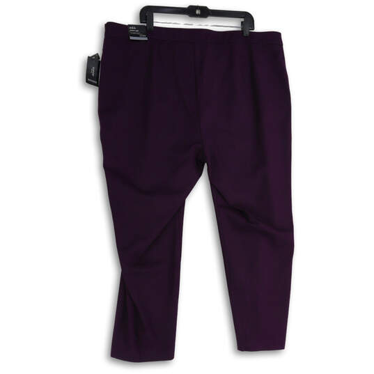 NWT Womens Purple Flat Front Comfort Waist Pull-On Ankle Pants Size 22W image number 2