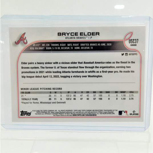 2022 Bryce Elder Topps Chrome Rookie Atlanta Braves image number 3
