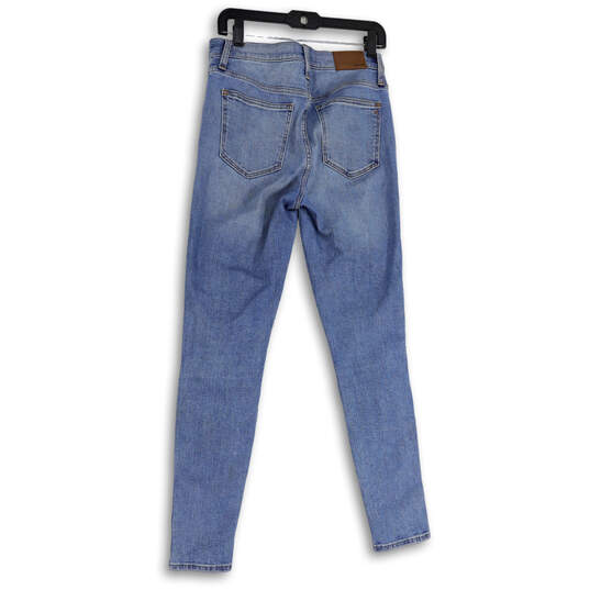 Womens Blue Medium Wash Pockets Stretch Denim Skinny Leg Jeans Size 27 Tall image number 2
