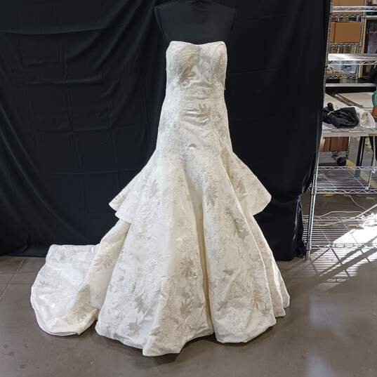 Women's White Davids Bridal Size 10 Wedding Dress image number 1