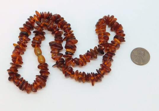 Artisan Amber Nuggets Beaded Chunky Statement Necklace 26.4g image number 5