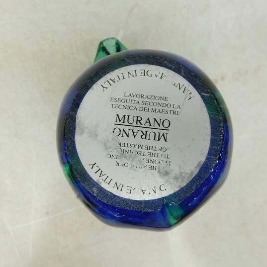 Murano Blue Green Ombre Art Glass Petal Leaf Votive Candle Holder Home Decor image number 4