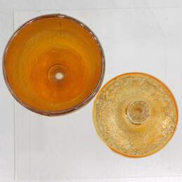 Vintage Imperial Marigold Orange Carnival Crackle Glass Candy Dish w/ Lid alternative image