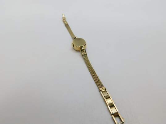 14K Gold Vintage Elgin Swiss Mesh Chain Ladies Watch 11.2g image number 2