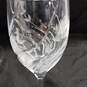 2pc. Set of Floral Clear Crystal Engraved Floral Wine Glasses image number 5
