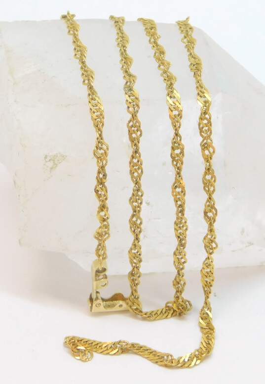 22K Yellow Gold Fancy Link Chain Necklace With 14K Clasp for Repair 6.2g image number 2