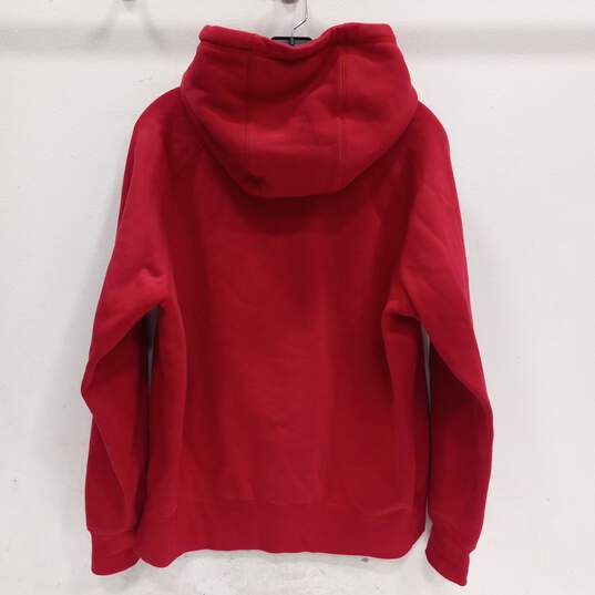 Nike Women's Red Cotton Blend Spell Out Logo Swoosh Pullover Hoodie Size L image number 2