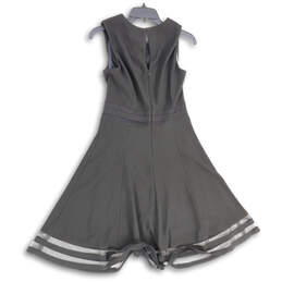 NWT Womens Black Mesh Inset Sleeveless Back Zip Fit & Flare Dress Size 8 alternative image