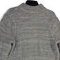 Womens Gray Fleece Long Sleeve Mock Neck Full Zip Robe Size L/XL image number 4