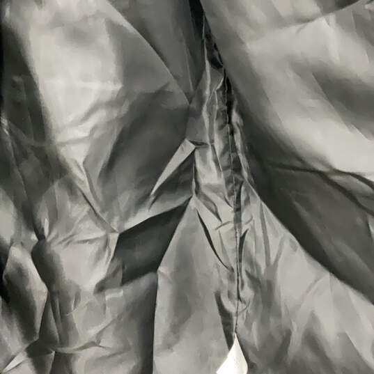 Womens Black Leather Long Sleeve Side Pocket Asymmetric Zip Jacket Size 1 image number 4