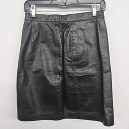 Black Leather Midi Skirt alternative image
