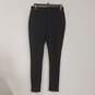 NWT Womens Black Stretch Button Fly Flat Front Compression Pants Size 4 image number 2