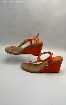 Ralph Lauren Womens Orange Wedge Sandals Size 8