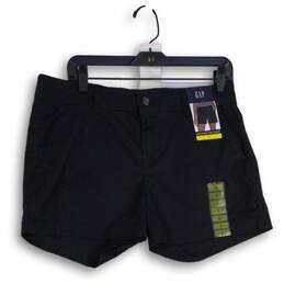 NWT Gap Womens Black Twill Flat Front Slash Pocket Chino Shorts Size 8