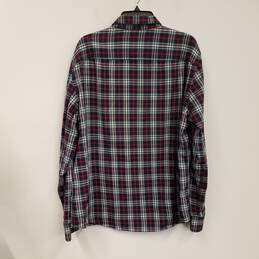 Mens Multicolor Plaid Cotton Long Sleeve Collared Button-Up Shirt Size XL alternative image
