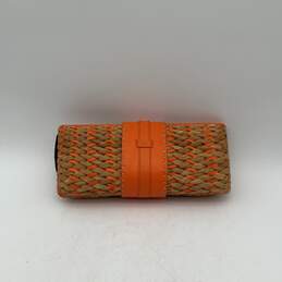 NWT Serpui Marie Womens Orange Tan Woven Adjustable Buckle Clutch Wallet Purse alternative image