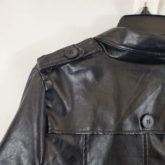 Nasty Gal Women's Long Black Leather Jacket SZ 4 image number 10