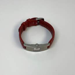 Designer Coach 0169 Red Leather Strap Analog Rectangle Dial Quartz Wristwatch alternative image