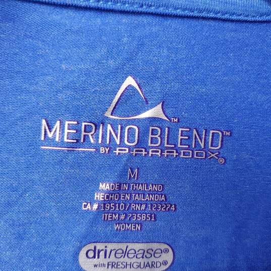 Merino Blend by Paradox Dri-Release Wool Blue Pullover Medium NWT image number 2