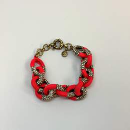 Designer J. Crew Gold-Tone Rhinestone Spring Ring Clasp Chain Bracelet alternative image