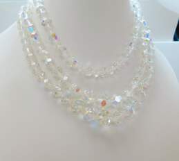 Vintage Aurora Borealis Crystal Necklaces Bracelet & Silver Tone Clip On Earrings 139.6g alternative image