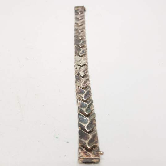 Milor Sterling Silver Chevron Arrow Panel 8" Bracelet 21.3g image number 4
